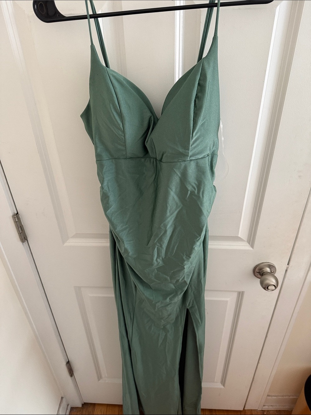 Emerald Sundae Sage Green Spaghetti Strap Maxi Dress